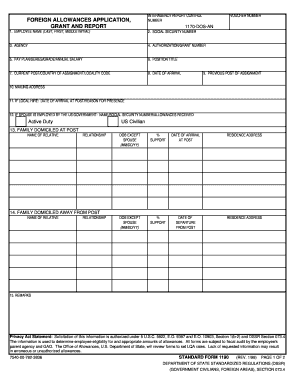 Foreign Allowances Application Form 1170-DOS-AN