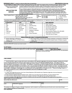 USDA Livestock and Poultry Service Application