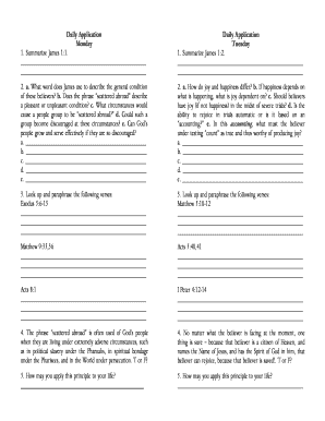 Bible Study Worksheet