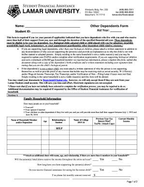 Other Dependents Form