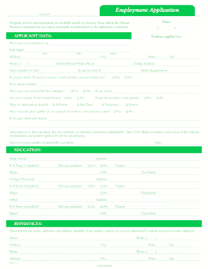 Employment Application Form