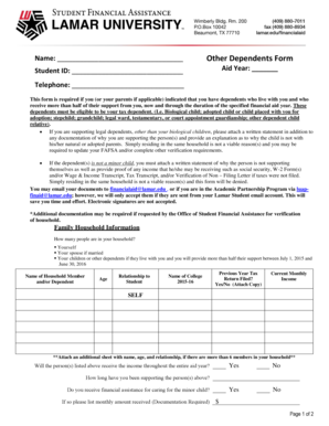 Other Dependents Form