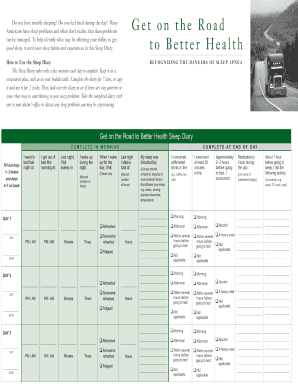 Sleep Diary Template