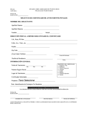 Solicitud de Certificado de Antecedentes Penales