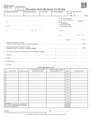 Oklahoma Mixed Beverage Tax Return