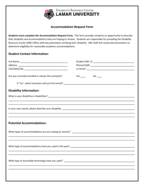 Accommodation Request Form
