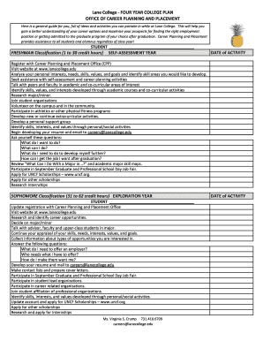 Lane College Four Year Career Plan