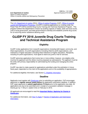 OJJDP FY 2016 Juvenile Drug Courts Training and Technical - ojjdp