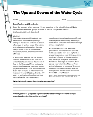 Water Cycle Analysis Worksheet