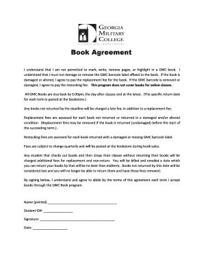 GMC Book Agreement