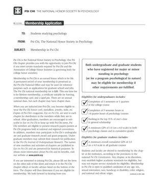 Psi Chi Membership Application