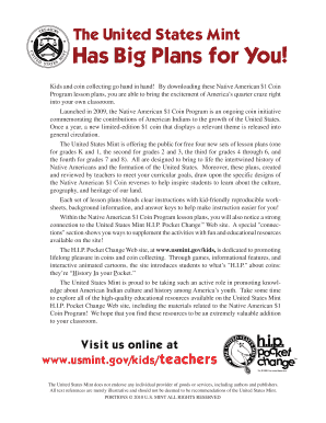Native American $1 Coin Program Lesson Plans