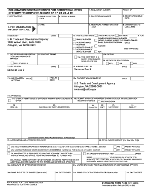 US Federal Solicitation Contract Order Form
