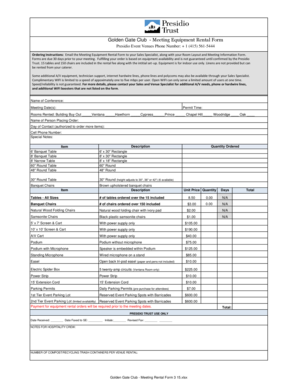 Presidio Meeting Equipment Rental Form