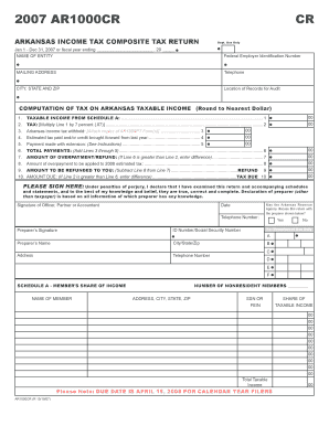 Arkansas Income Tax Composite Return