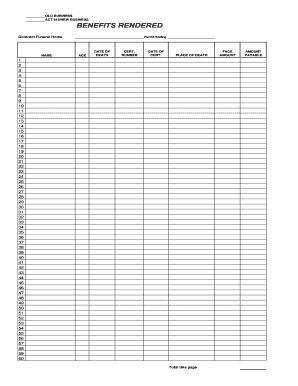 Funeral Benefit Claim Form