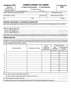 Kentucky Unemployment Tax Credit Form 740