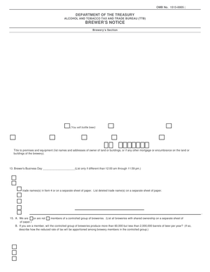 Brewer's Notice Form