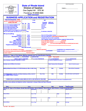 Rhode Island Business Application and Registration