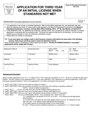 Iowa Third Year Educator License Application