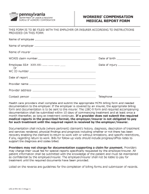 Pennsylvania Workers' Compensation Medical Report Form