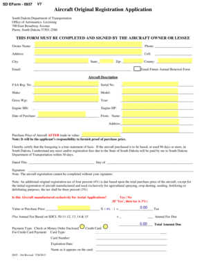 Aircraft Original Registration Application
