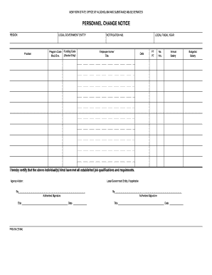 New York State Personnel Change Notice