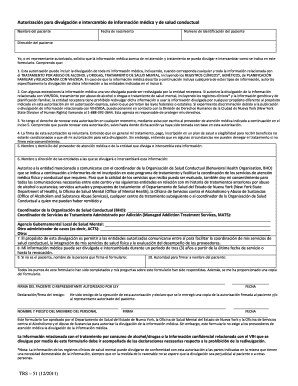 Autorización para divulgación e intercambio de información médica y de salud conductual