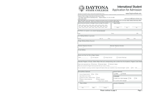 Daytona State College International Student Application Form