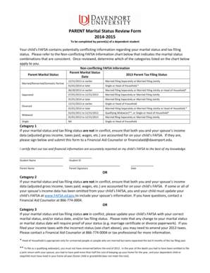Parent Marital Status Review Form