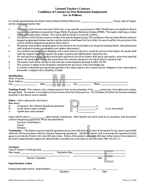 Licensed Teacher's Contract
