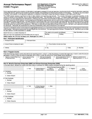 HOME Program Annual Performance Report