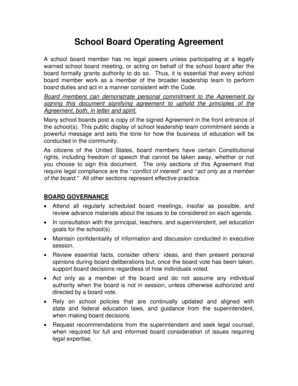 School Board Operating Agreement
