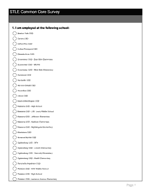 STLE Common Core Survey