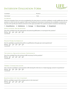 Interview Evaluation Form