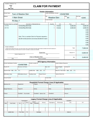 New York Claim for Payment Form AC3253-S