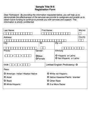 Title III-E Caregiver Registration Form