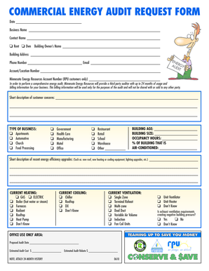 Commercial Energy Audit Request Form