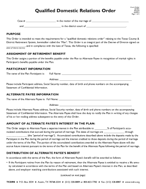Qualified Domestic Relations Order QDRO