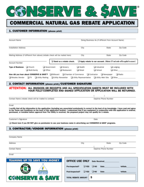 Commercial Natural Gas Rebate Application