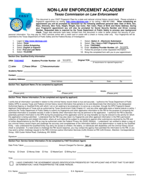 Texas FAST Fingerprint Pass