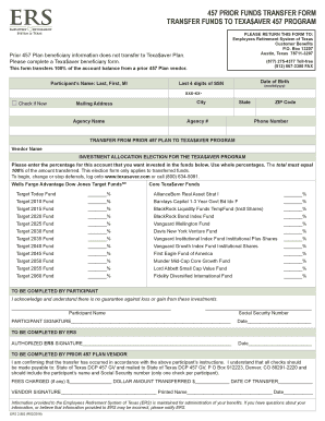 Texas 457 Plan Funds Transfer Form