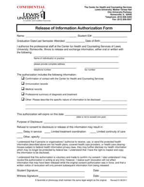 Release of Information Authorization Form