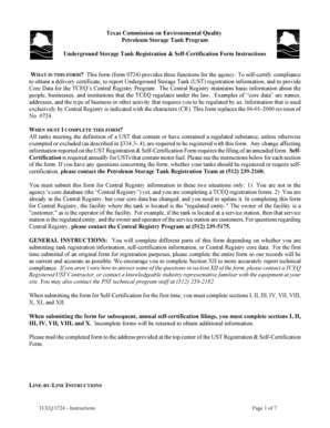 Texas UST Registration & Self-Certification Form