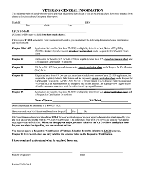 Veterans Educational Benefits Application