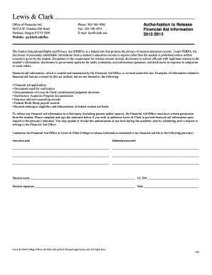 FERPA Financial Aid Release Authorization