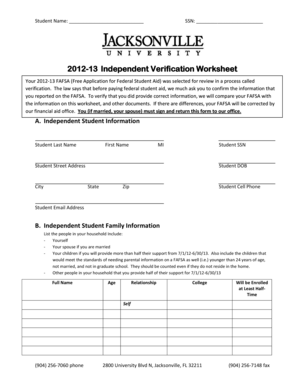 2012-13 Independent Verification Worksheet