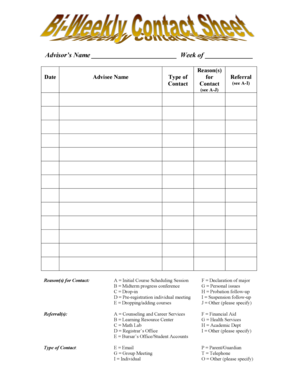 Advising Session Form