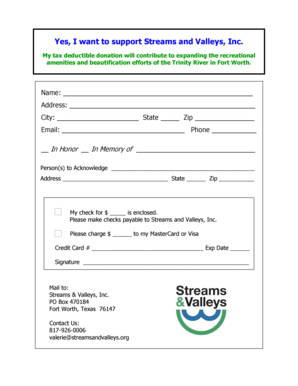 Donation Form for Trinity River