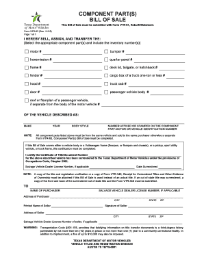 BILL OF SALE - TxDMVGOV